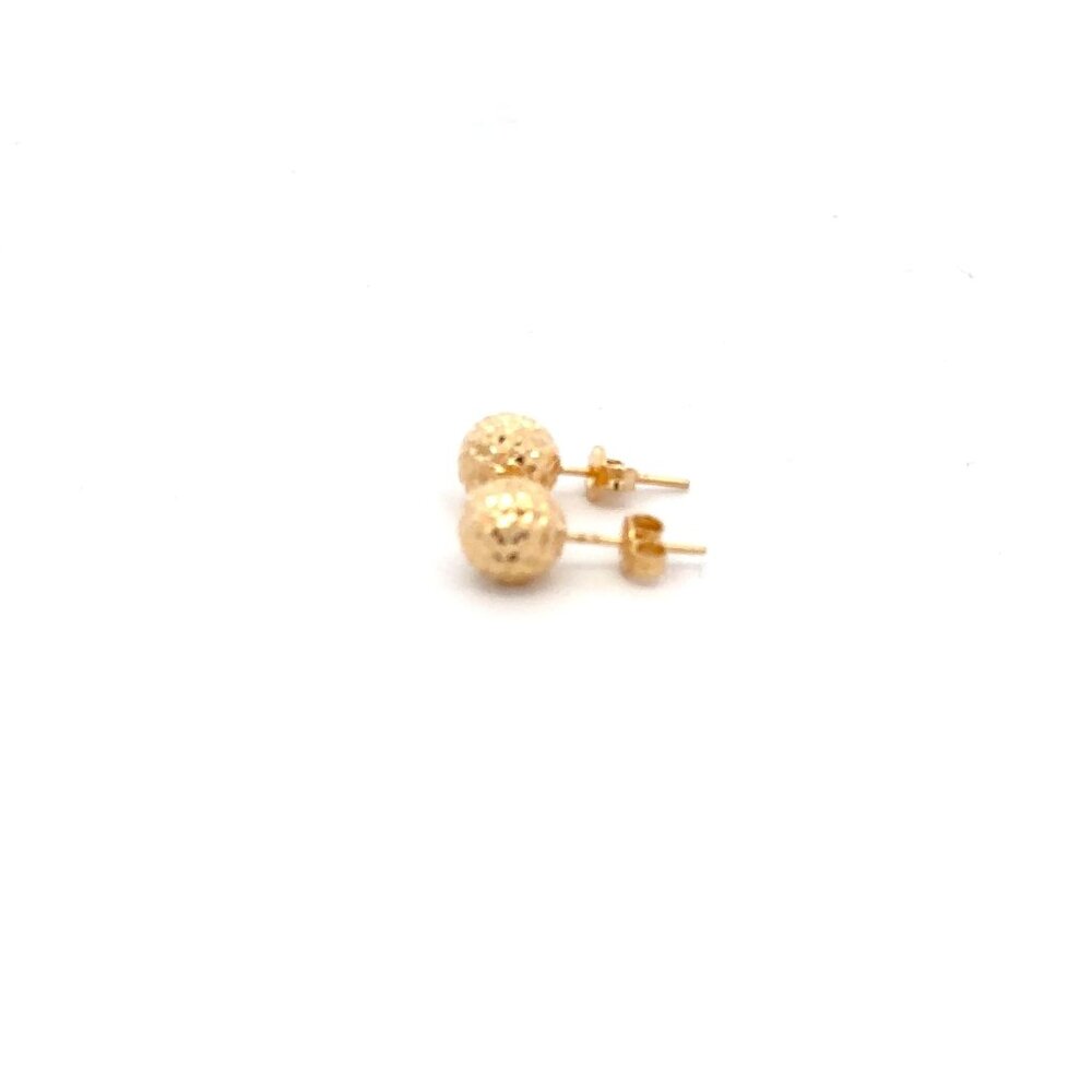 18K Saudi Gold Ball Stud Earrings 1.52 grams - Picture 3 of 9